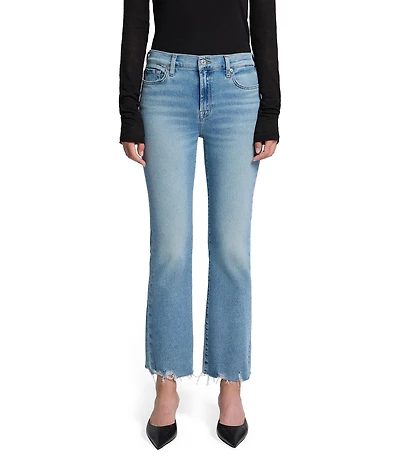 7 For All Mankind Daisy Mid Rise Bootleg Ankle Length Denim Jeans