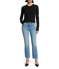 7 For All Mankind Daisy Mid Rise Bootleg Ankle Length Denim Jeans