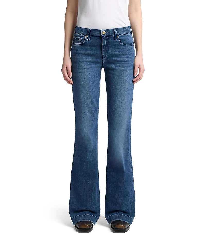 7 For All Mankind Dojo Dark Wash Mid-Rise Flare Leg Denim Jeans