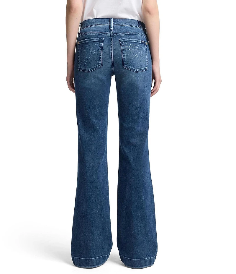 7 For All Mankind Dojo Dark Wash Mid-Rise Flare Leg Denim Jeans