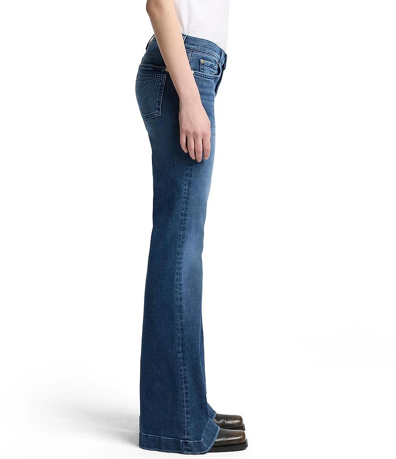 7 For All Mankind Dojo Dark Wash Mid-Rise Flare Leg Denim Jeans