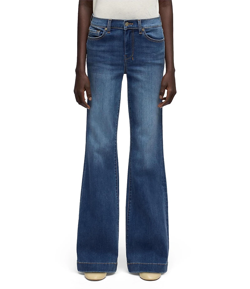 7 For All Mankind Dojo Mid-Rise Trouser Flare Leg Denim Jeans