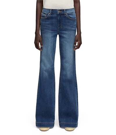 7 For All Mankind Dojo Mid-Rise Trouser Flare Leg Denim Jeans