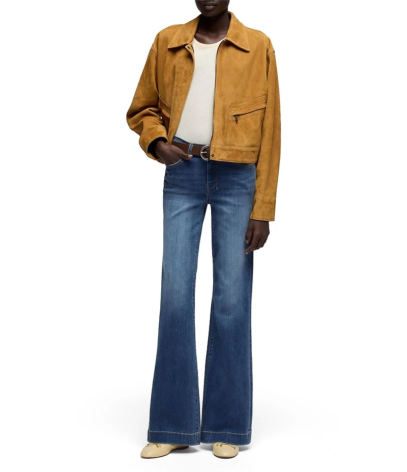 7 For All Mankind Dojo Mid-Rise Trouser Flare Leg Denim Jeans