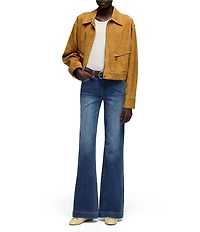 7 For All Mankind Dojo Mid-Rise Trouser Flare Leg Denim Jeans