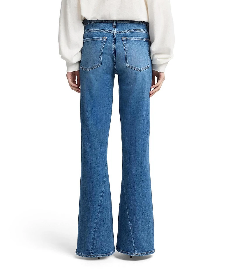 7 For All Mankind Dojo Tailorless Medium Wash Mid-Rise Flare Leg Denim Jeans