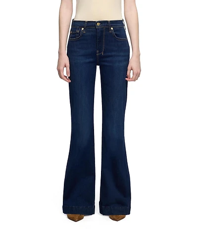 7 For All Mankind Dojo Tailorless Mid-Rise Flare Leg Denim Jeans