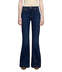 7 For All Mankind Dojo Tailorless Mid-Rise Flare Leg Denim Jeans