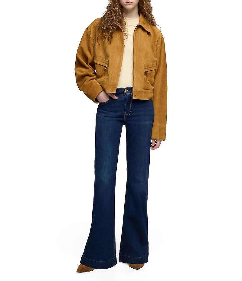 7 For All Mankind Dojo Tailorless Mid-Rise Flare Leg Denim Jeans