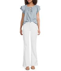7 For All Mankind Dojo Tailorless Mid Rise Trouser Flare Leg Jeans