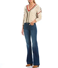 7 For All Mankind Dojo Full Length Flare Denim Jeans