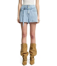 7 For All Mankind High Rise Belted Shorts