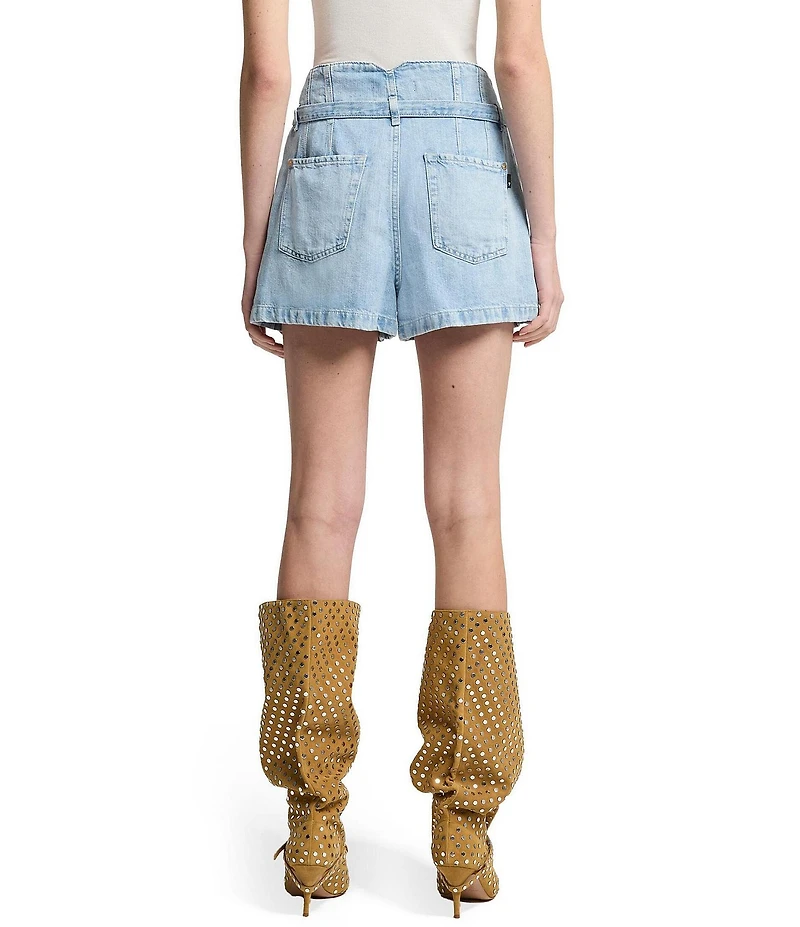 7 For All Mankind High Rise Belted Shorts