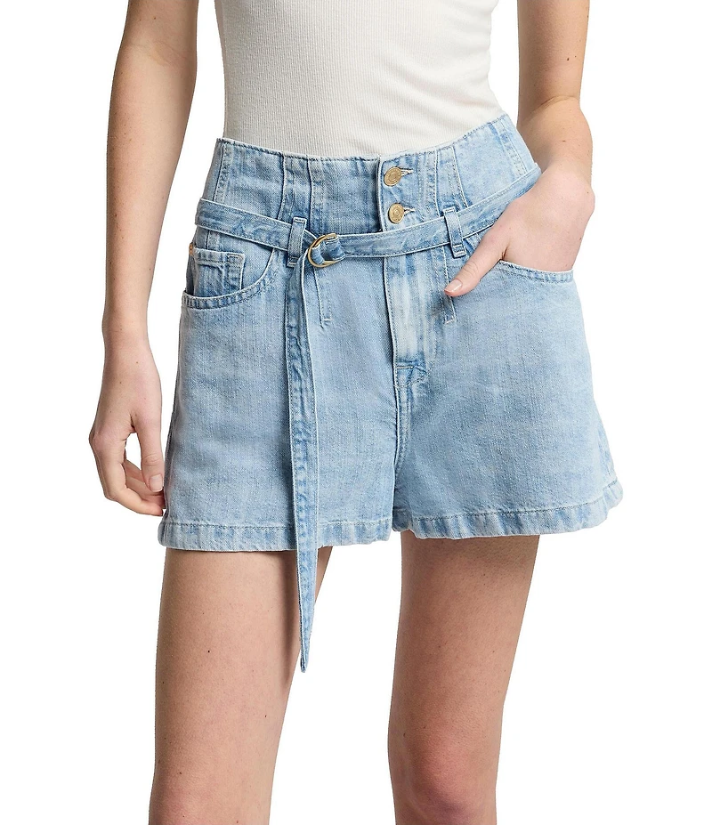 7 For All Mankind High Rise Belted Shorts