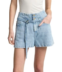 7 For All Mankind High Rise Belted Shorts