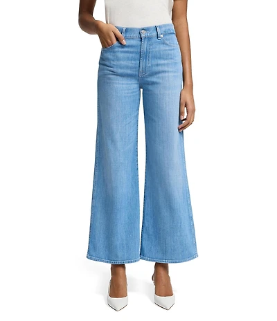 7 For All Mankind Lotta High Rise Cropped Wide Leg Denim Jeans