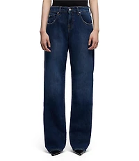 7 For All Mankind Low Rise Straight Leg Medium Wash Denim Jeans