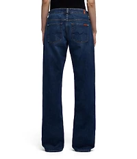 7 For All Mankind Low Rise Straight Leg Medium Wash Denim Jeans