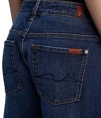 7 For All Mankind Low Rise Straight Leg Medium Wash Denim Jeans