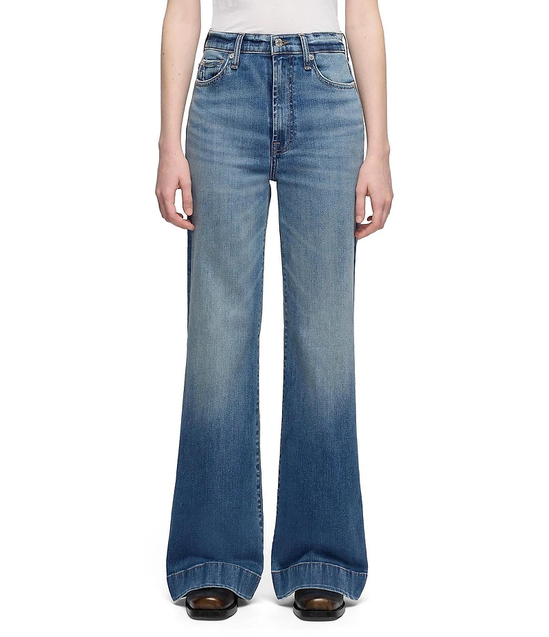 7 For All Mankind Modern Dojo Tailorless Mid-Rise Flare Leg Denim Jeans