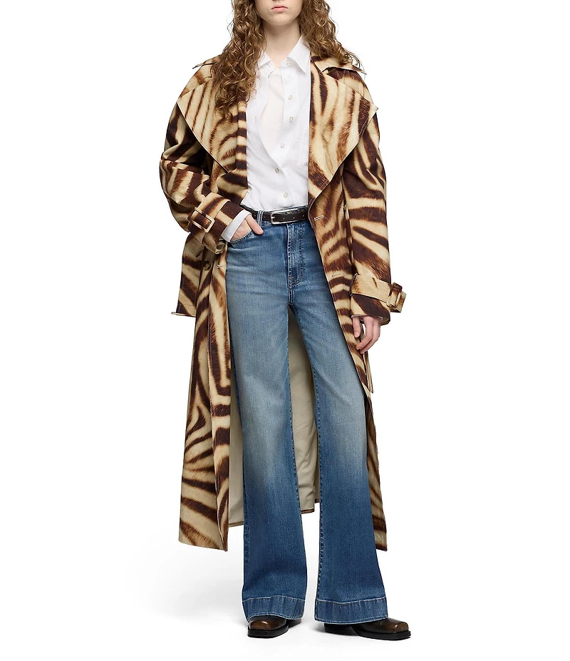 7 For All Mankind Modern Dojo Tailorless Mid-Rise Flare Leg Denim Jeans