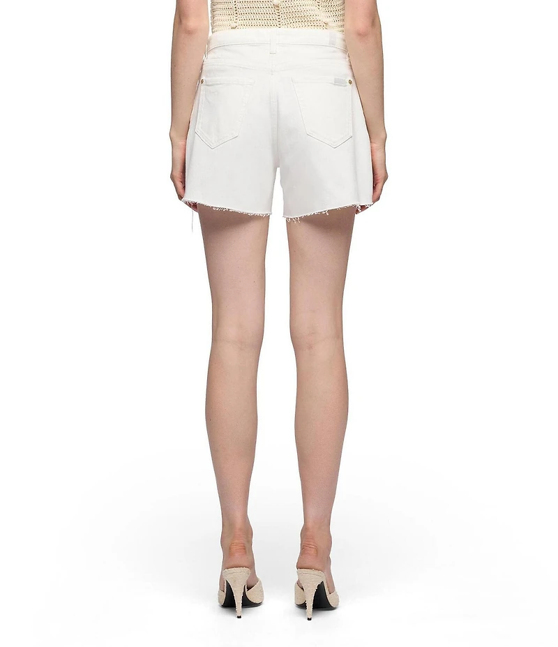 7 For All Mankind Monroe High Rise Long Denim Shorts