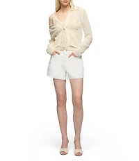 7 For All Mankind Monroe High Rise Long Denim Shorts