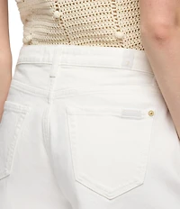 7 For All Mankind Monroe High Rise Long Denim Shorts