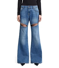 7 For All Mankind Spencer Cut-Out Detail Flare Leg Jeans