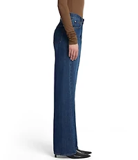 7 For All Mankind Twisted Tess Dark Wash High Rise Straight Leg Denim Trouser Jeans