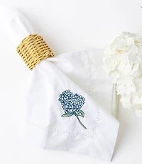 8 Oak Lane Hydrangea Embroidered Dinner Napkin, Set of 6