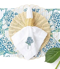 8 Oak Lane Hydrangea Embroidered Dinner Napkin, Set of 6
