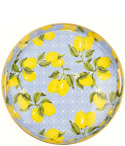 8 Oak Lane Lemon Round Tray