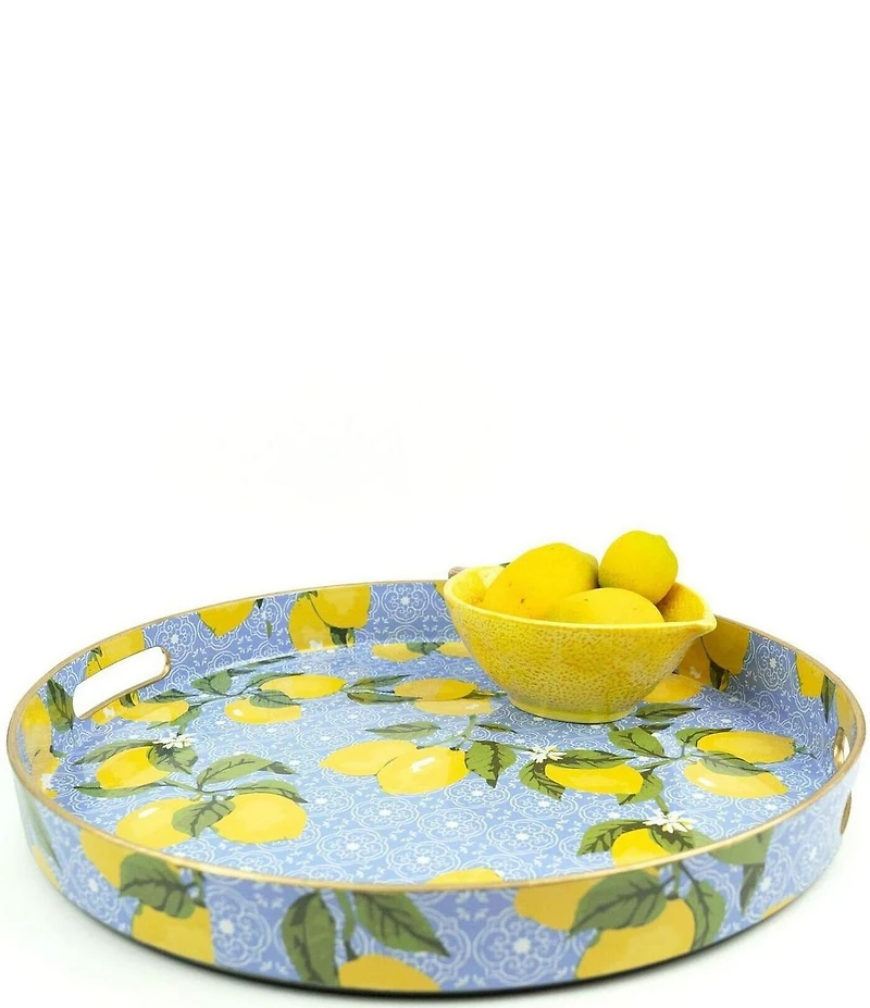 8 Oak Lane Lemon Round Tray