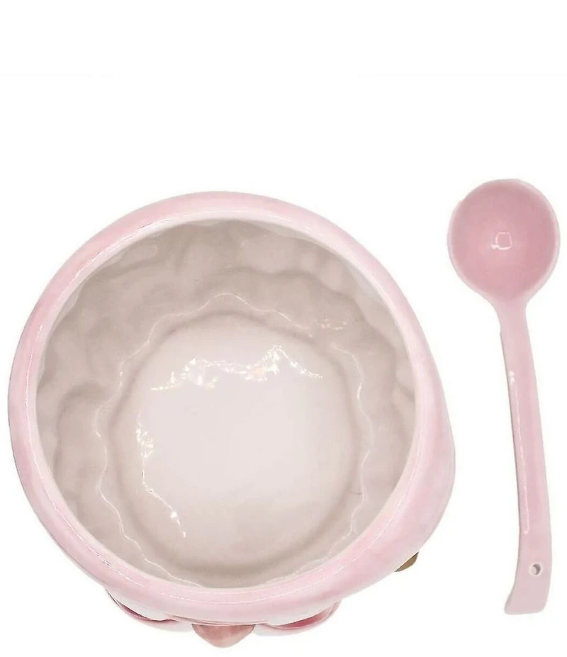 8 Oak Lane Pink Santa Punch Bowl & Ladle