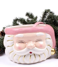 8 Oak Lane Pink Santa Punch Bowl & Ladle