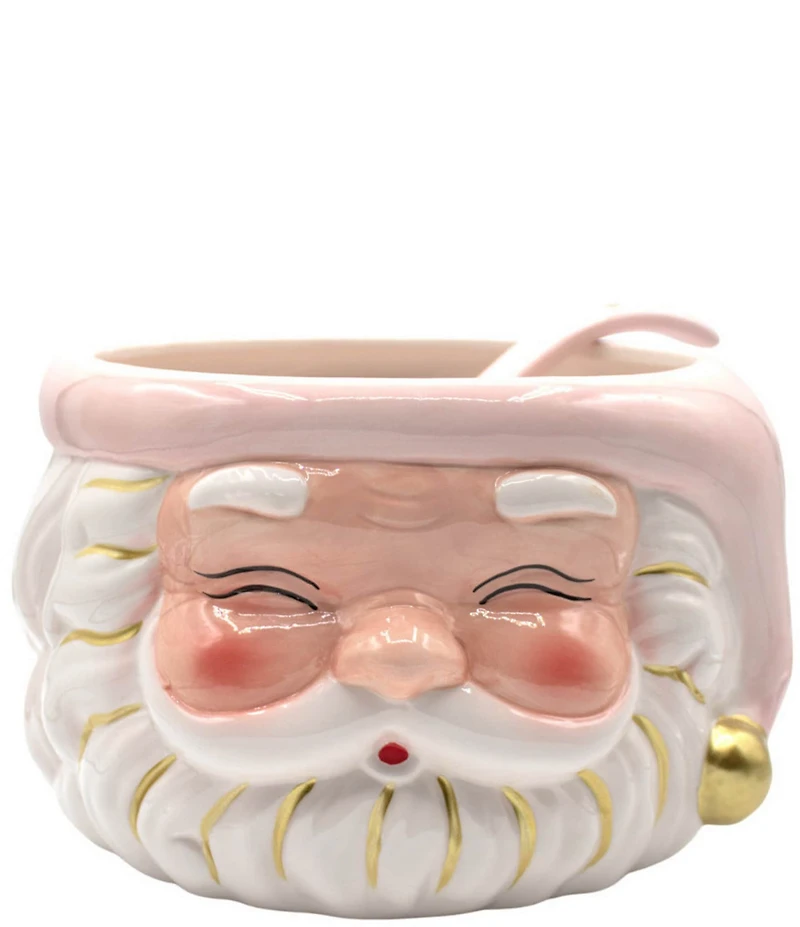 8 Oak Lane Pink Santa Punch Bowl & Ladle