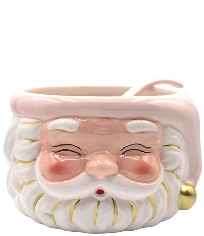 8 Oak Lane Pink Santa Punch Bowl & Ladle