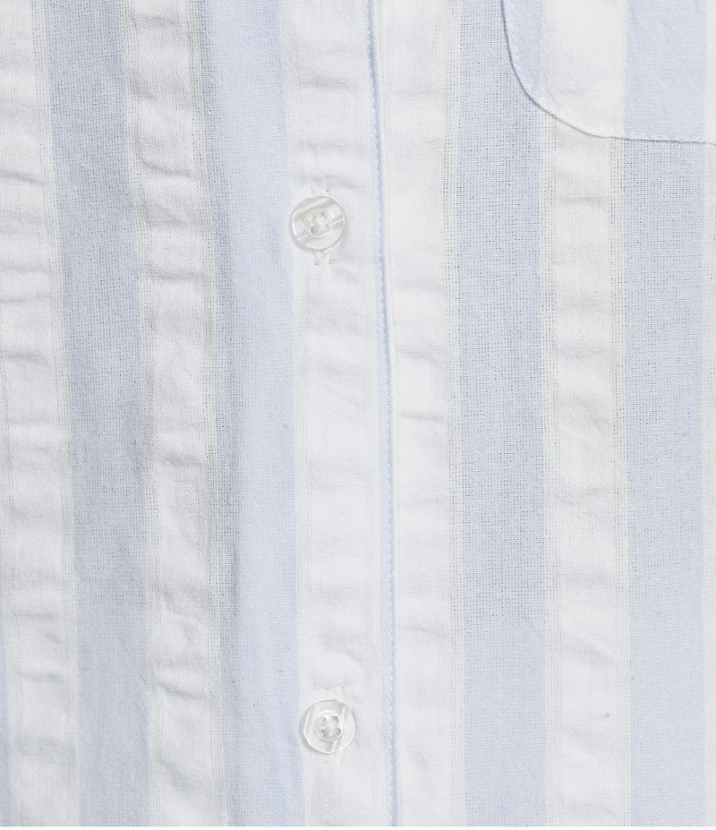 8 Oak Lane Short Sleeve Notch Collar Woven Striped Boxer Short Pajama Set