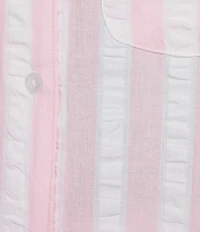8 Oak Lane Short Sleeve Notch Collar Woven Striped Boxer Short Pajama Set