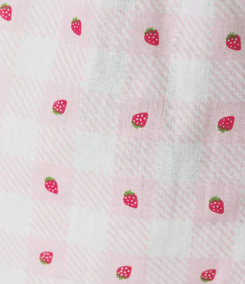 8 Oak Lane Sleeveless Tie Top Woven Berry Gingham Print Shorty Pajama Set