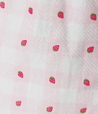 8 Oak Lane Sleeveless Tie Top Woven Berry Gingham Print Shorty Pajama Set