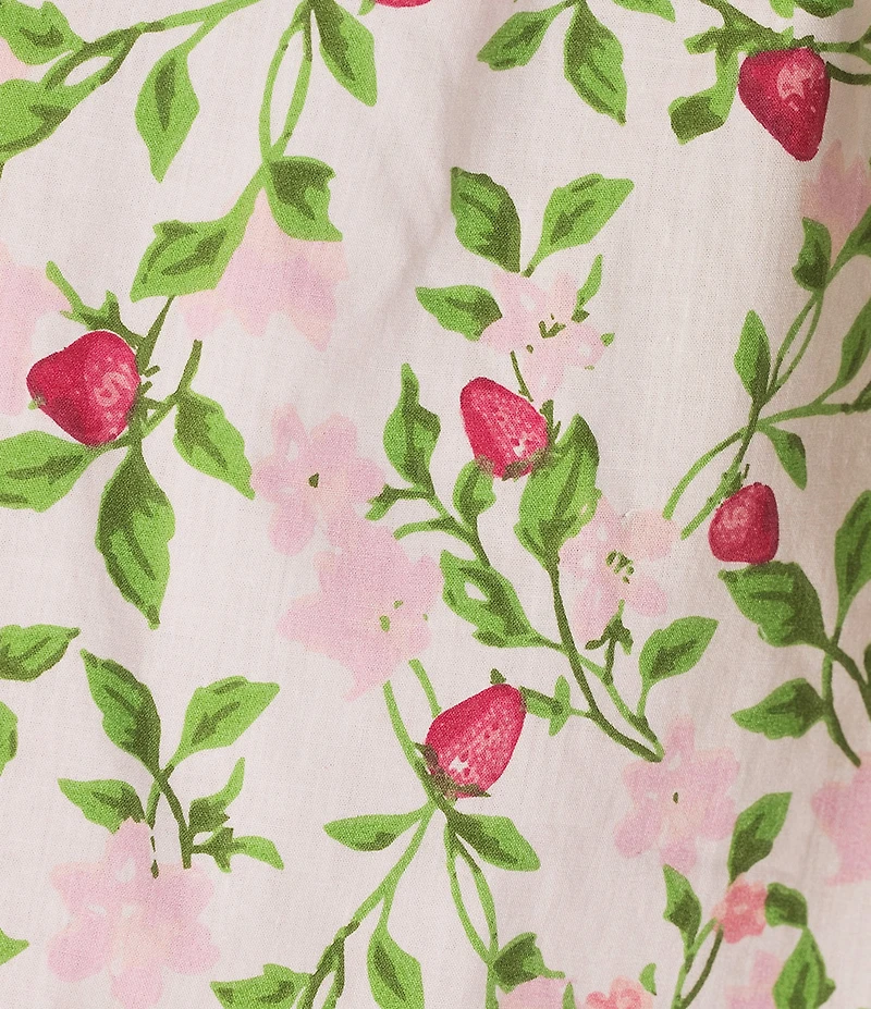 8 Oak Lane Sleeveless Tie Top Woven Botanical Berry Print Shorty Pajama Set