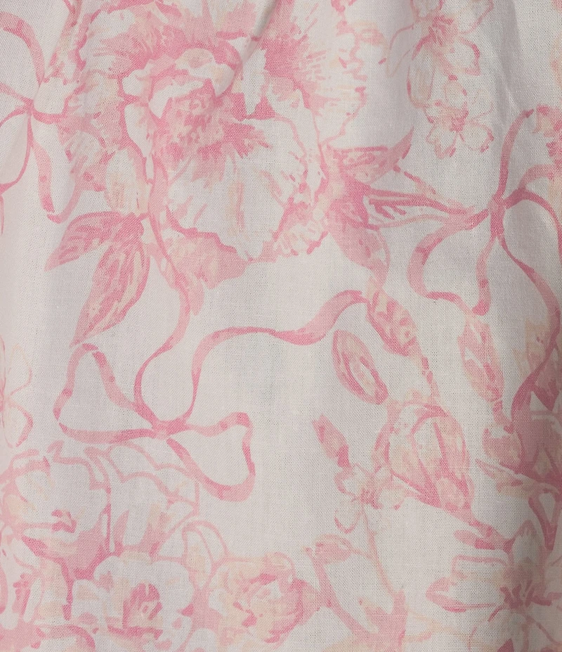 8 Oak Lane Sleeveless Tie Top Woven Bow Toile Print Shorty Pajama Set