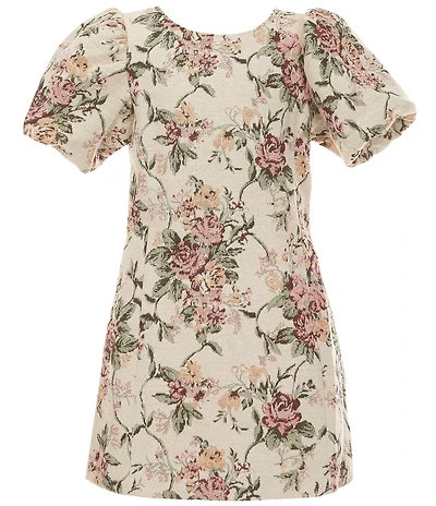 A Loves A Big Girl Puff Short Sleeve Floral Dress
