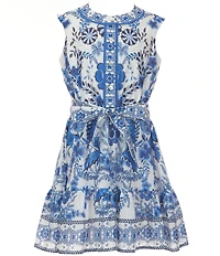 A Loves A Big Girls Button Front Floral Dress