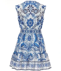 A Loves A Big Girls Button Front Floral Dress