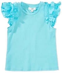 A Loves A Big Girls Flutter Sleeve Ribbed Tank