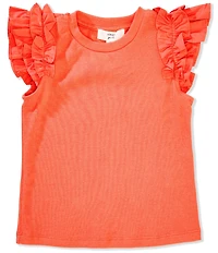 A Loves A Big Girls Flutter Sleeve Ribbed Tank