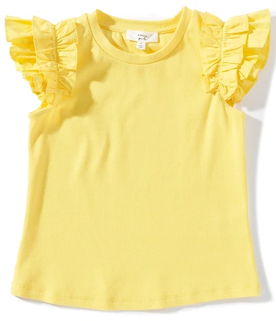A Loves A Big Girls Flutter Sleeve Ribbed Tank